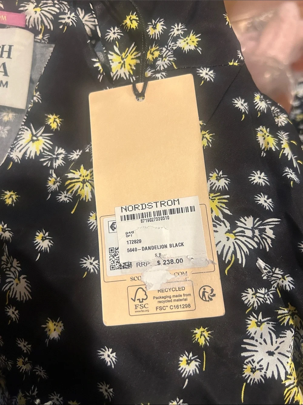 Nwt Scotch & Soda Blazer Printed Drapey Blazer dandelion black